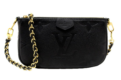 LOUIS VUITTON Louis Vuitton Black Monogram Empreinte Leather Pochette | Italystation.com - Shop Now at italystation.com