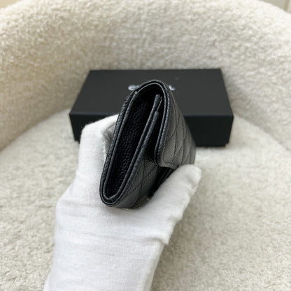 Chanel Classic Snap Card Holder in Black Caviar and GHW