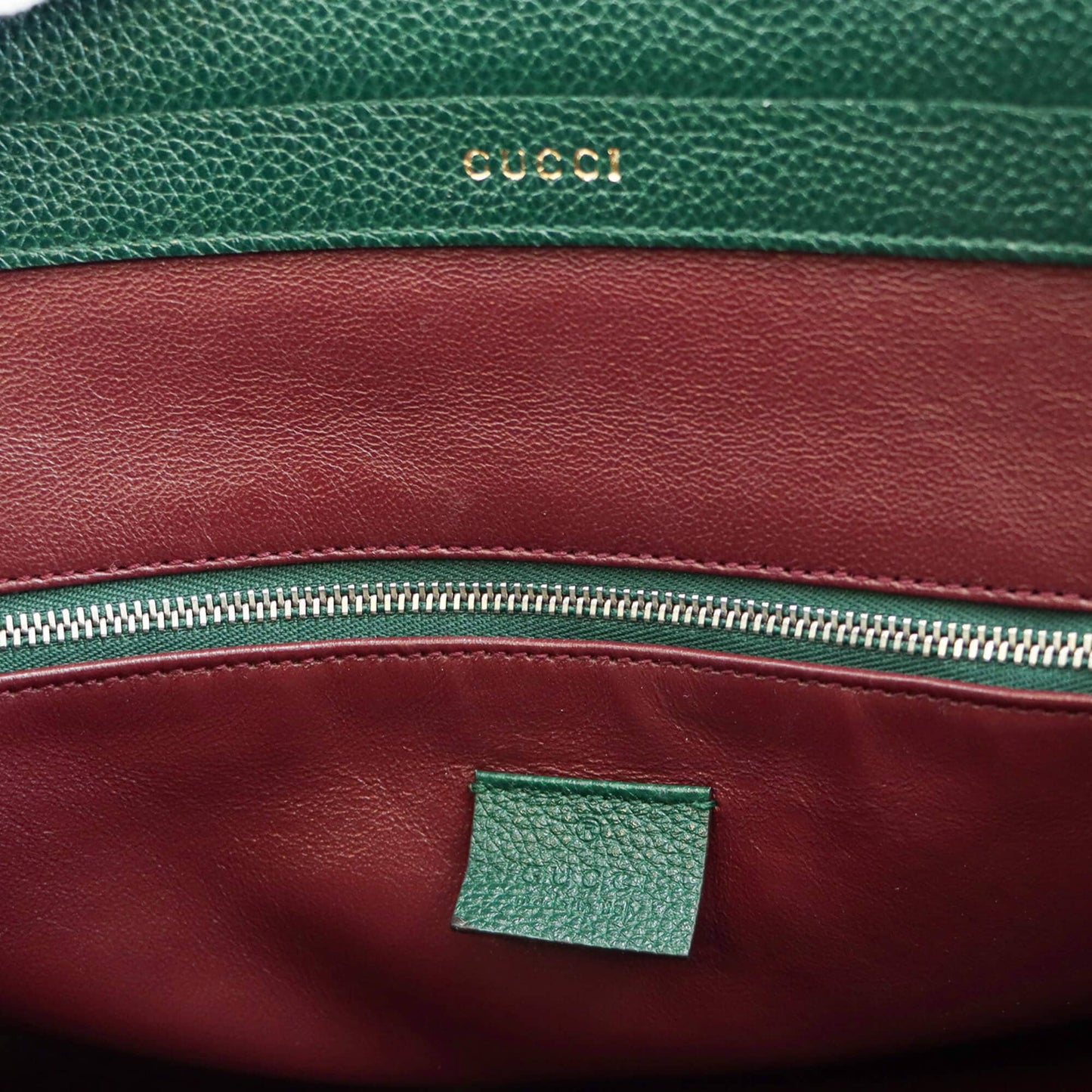 Gucci Zumi Handbag Dark Green Grained Leather