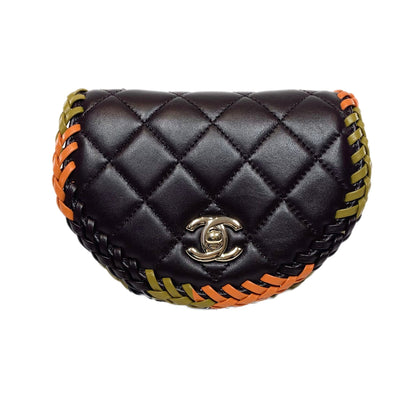 Chanel Dark Purple Braided Mini Messenger Flap Bag