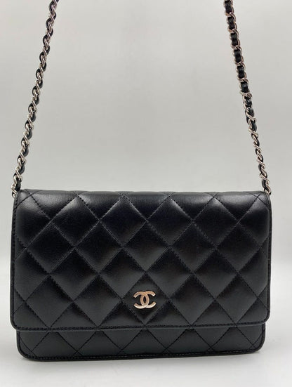 Chanel Classic Wallet on Chain - Black Lambskin Leather