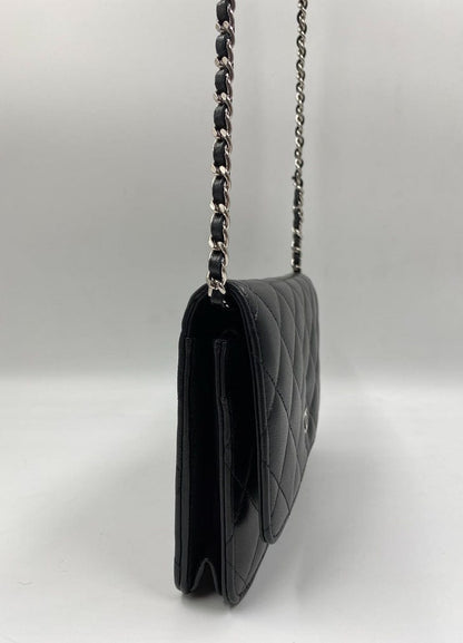 Chanel Classic Wallet on Chain - Black Lambskin Leather