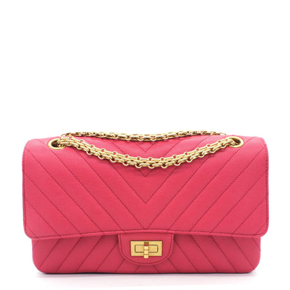 Fushia Chevron Reissue Medium Calfskin Flap Bag