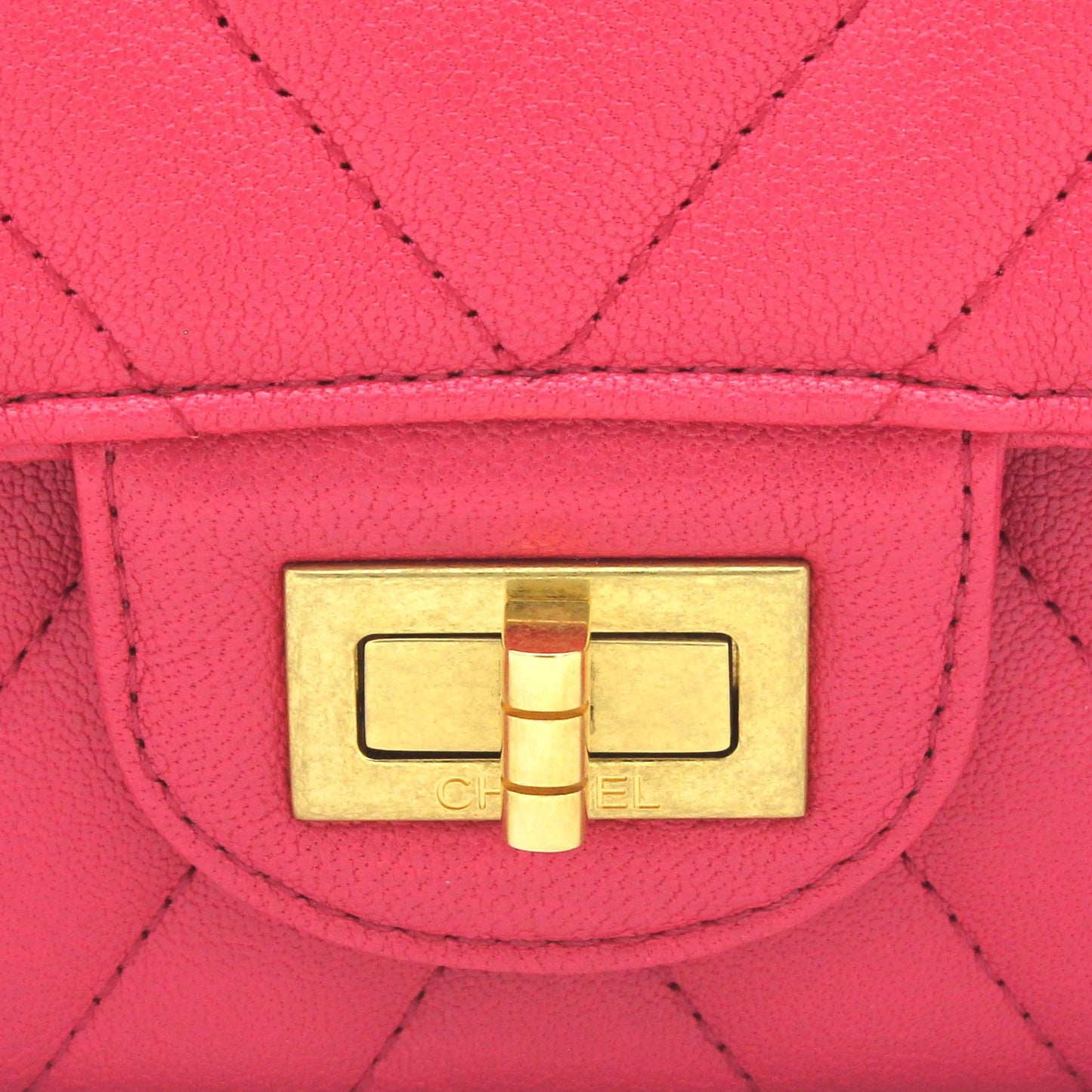 Fushia Chevron Reissue Medium Calfskin Flap Bag