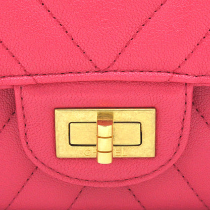 Fushia Chevron Reissue Medium Calfskin Flap Bag