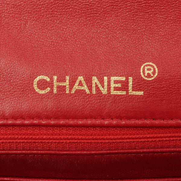 Chanel Around 1990 Made Classic Flap Chain Bag Mini Red