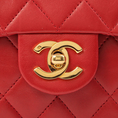 Chanel Around 1990 Made Classic Flap Chain Bag Mini Red