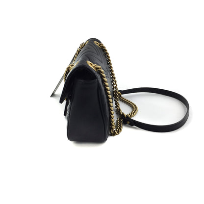 Gucci GG Marmont Black Small Matelassé Shoulder Bag