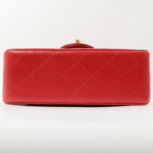 Chanel Around 1990 Made Classic Flap Chain Bag Mini Red