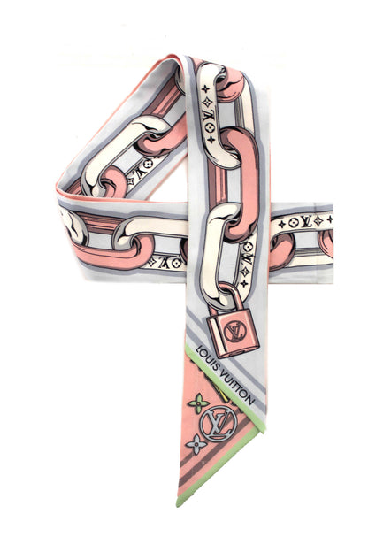 Louis Vuitton Blue/Pink Bejeweled BB Bandeau Scarf