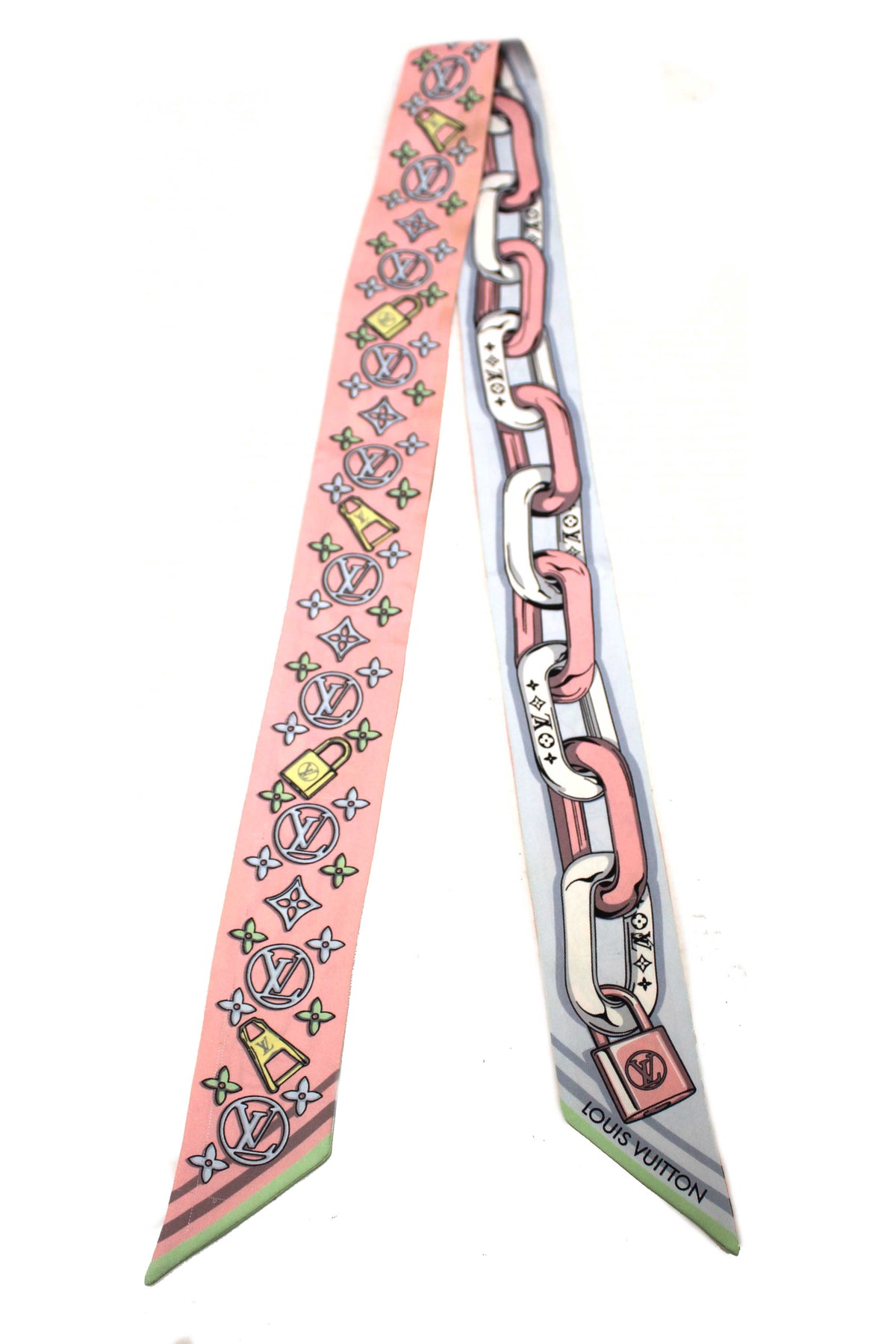 Louis Vuitton Blue/Pink Bejeweled BB Bandeau Scarf