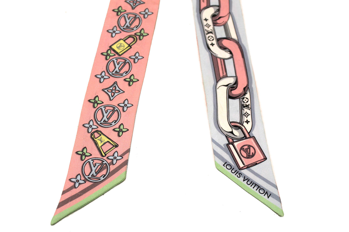 Louis Vuitton Blue/Pink Bejeweled BB Bandeau Scarf