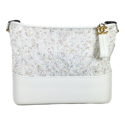 Chanel White Gabrielle Hobo Bag