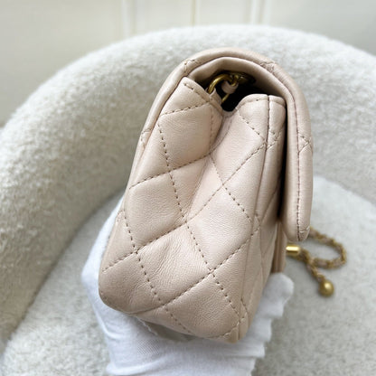 Chanel Pearl Crush Mini Rectangular Flap in 22C Beige Lambskin and AGHW (Model: AS1787)