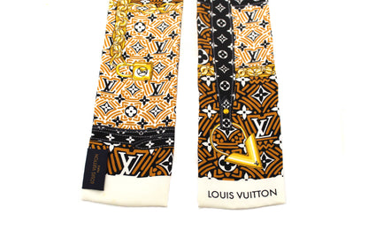 Louis Vuitton Silk Caramel Monogram Crafty Confidential Twilly Bandeau Scarf