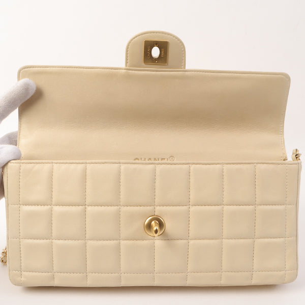 Chanel Around 2000 Made Chocobar Turn-Lock Chain Bag Ivory