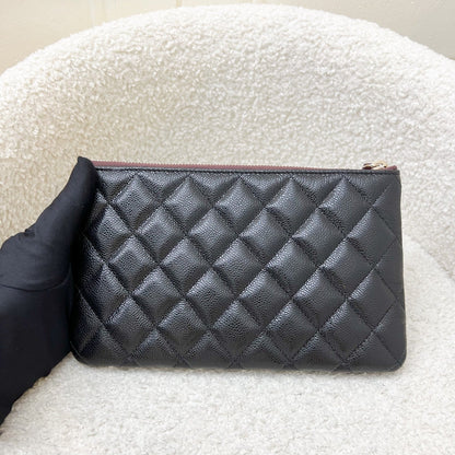 Chanel Classic Small O-Case Pouch in Black Caviar and LGHW