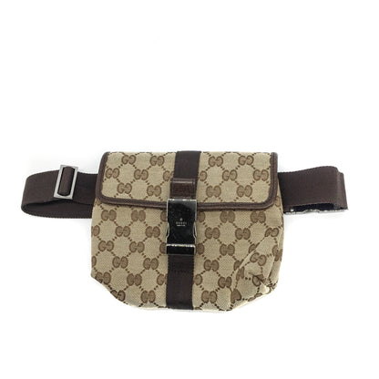 Gucci Classic GG Monogram Belt Bag with Front Buckle