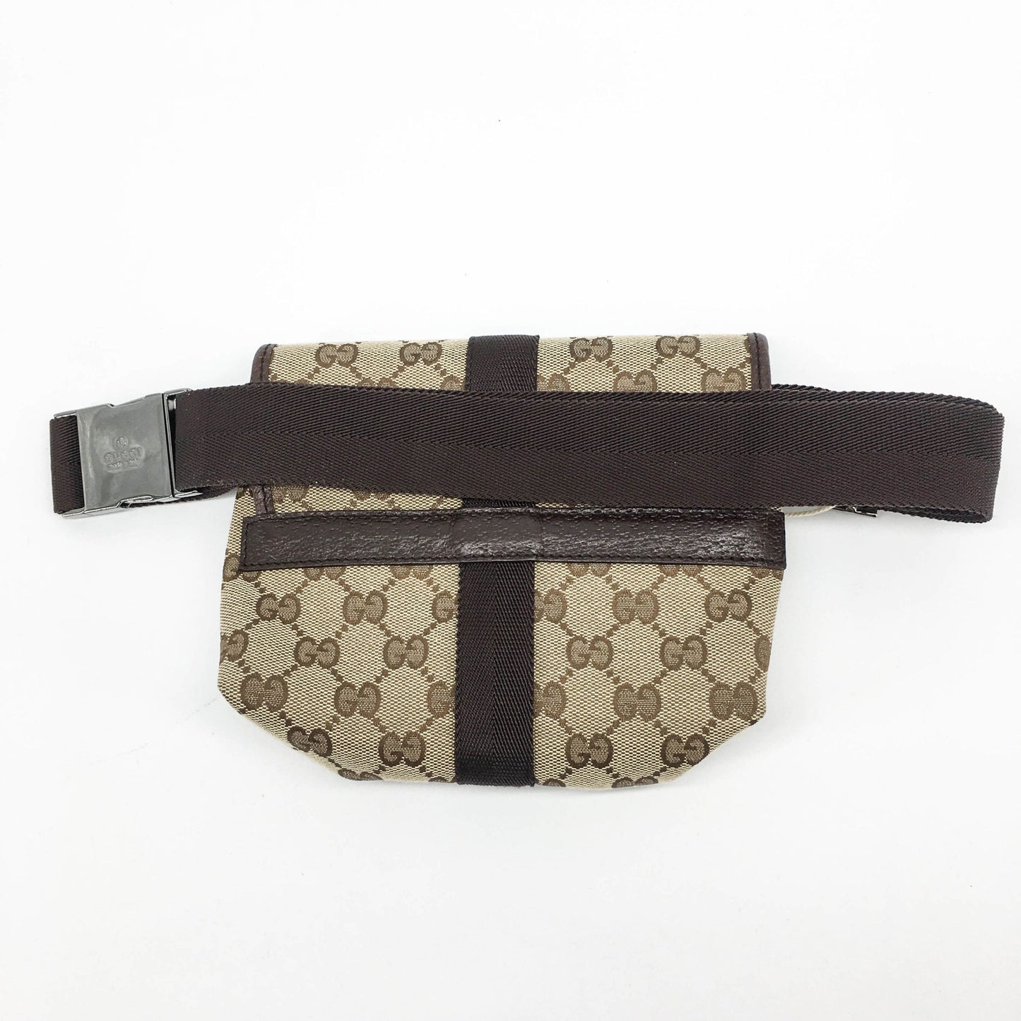Gucci Classic GG Monogram Belt Bag with Front Buckle