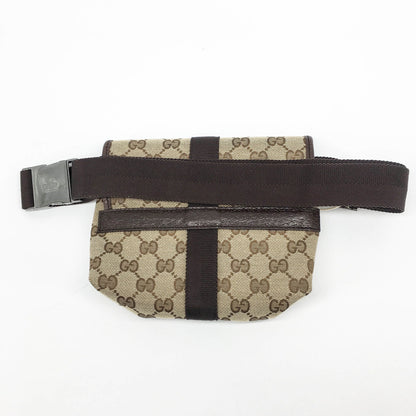 Gucci Classic GG Monogram Belt Bag with Front Buckle