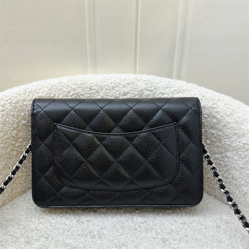 Chanel Classic Wallet on Chain WOC in Black Caviar and SHW (Model: AP0250)