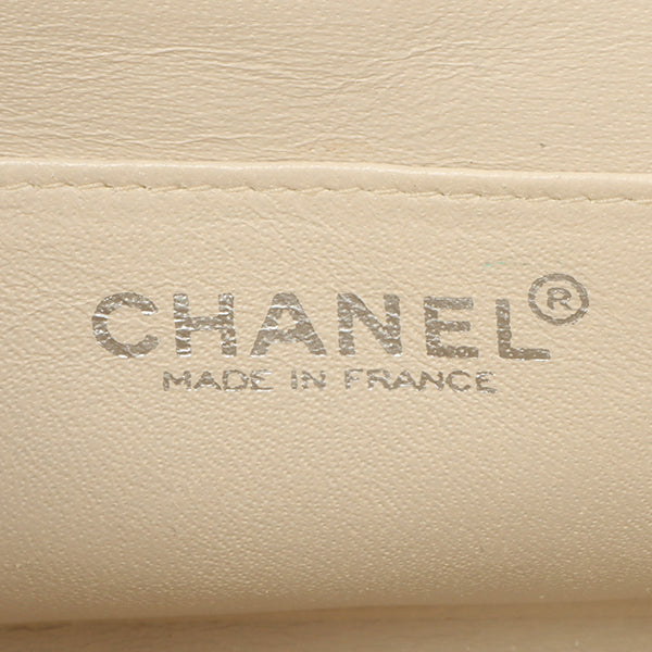 Chanel Around 2002 Made Cc Mark Plate Metal Clasp Top Handle Bag Black
