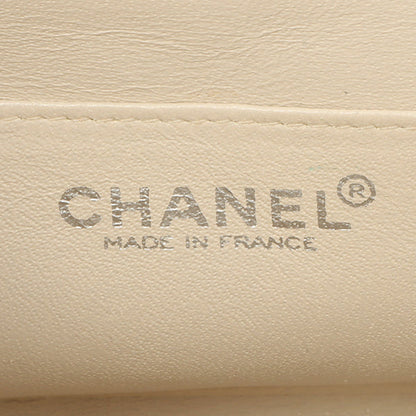 Chanel Around 2002 Made Cc Mark Plate Metal Clasp Top Handle Bag Black