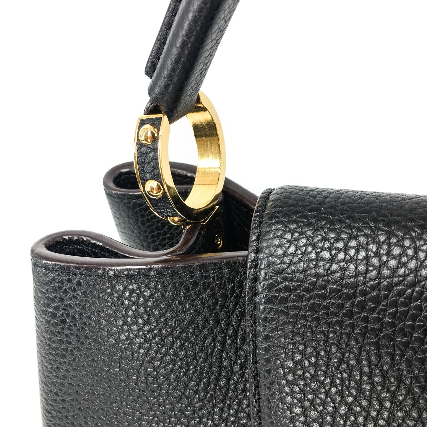 Louis-Vuitton Capucines MM Black GHW