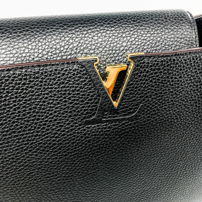 Louis-Vuitton Capucines MM Black GHW