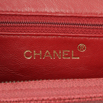 Chanel Around 1998 Made Caviar Skin Cc Mark Shoulder Bag Bordeaux