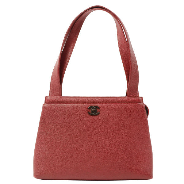 Chanel Around 1998 Made Caviar Skin Cc Mark Shoulder Bag Bordeaux