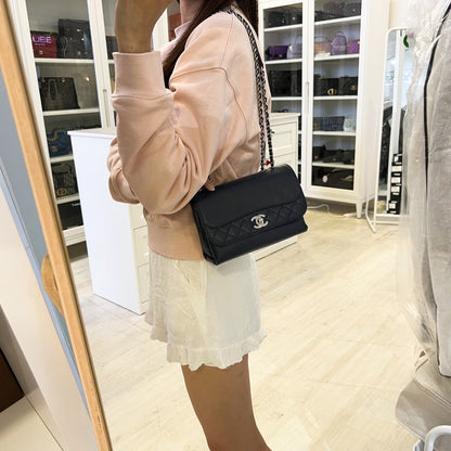 Chanel Timeless Tramezzo Small Flap in Navy Lambskin and SHW