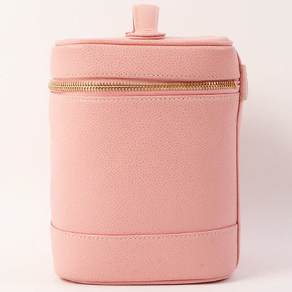Chanel Around 2003 Caviar Skin Cc Mark Stitch Vanity Pink