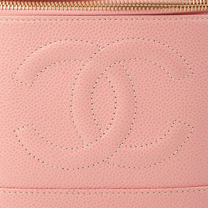 Chanel Around 2003 Caviar Skin Cc Mark Stitch Vanity Pink