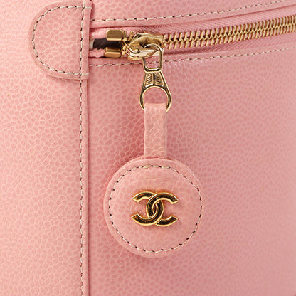 Chanel Around 2003 Caviar Skin Cc Mark Stitch Vanity Pink
