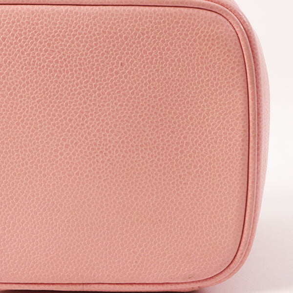 Chanel Around 2003 Caviar Skin Cc Mark Stitch Vanity Pink