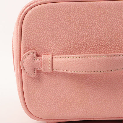 Chanel Around 2003 Caviar Skin Cc Mark Stitch Vanity Pink