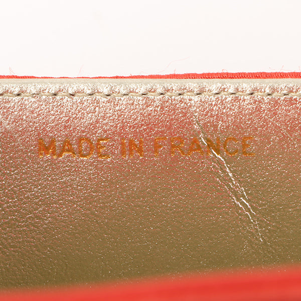 CHANEL Around 1998 Made Cotton Pearl Cc Mark Bijoux Chain Bag Red