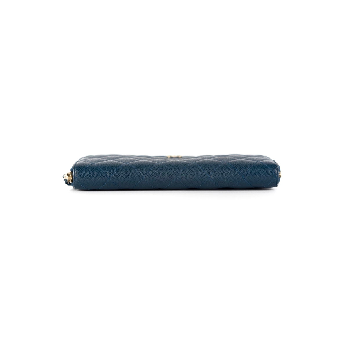 Chanel Caviar Navy Zip Long Wallet