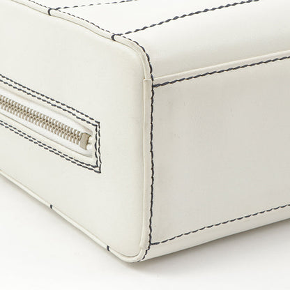 Chanel Around 2002 Made Chocolate Bar Stitch Cc Mark Plate Chain Bag White