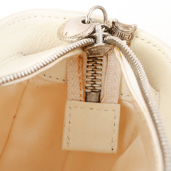 Celine Satin Rhinestone Mini Boogie White