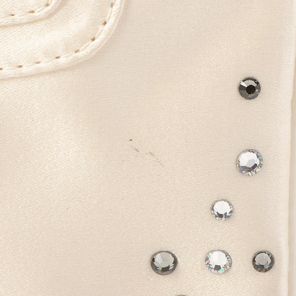 Celine Satin Rhinestone Mini Boogie White
