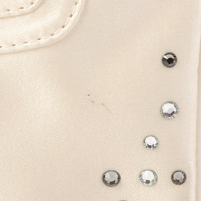 Celine Satin Rhinestone Mini Boogie White