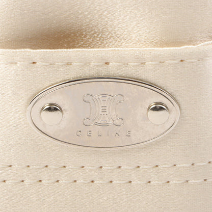 Celine Satin Rhinestone Mini Boogie White