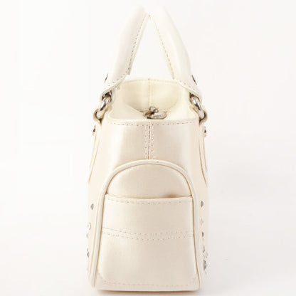 Celine Satin Rhinestone Mini Boogie White