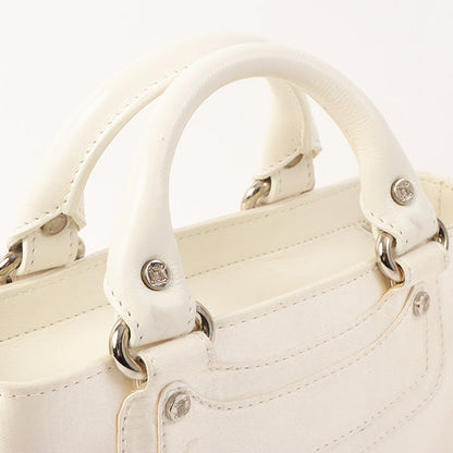 Celine Satin Rhinestone Mini Boogie White