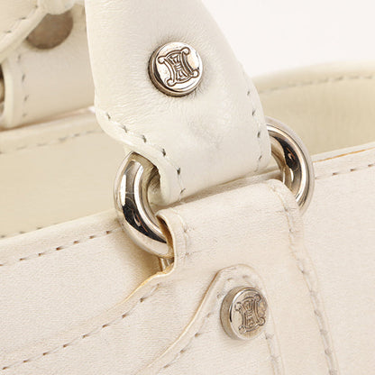 Celine Satin Rhinestone Mini Boogie White