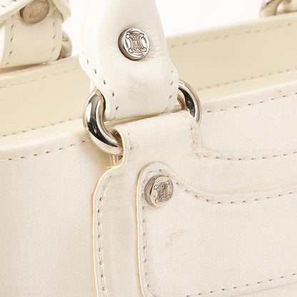 Celine Satin Rhinestone Mini Boogie White
