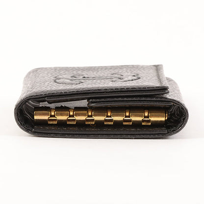 CHANEL Around 1997 Made Caviar Skin Cc Mark Stitch Key Case Black