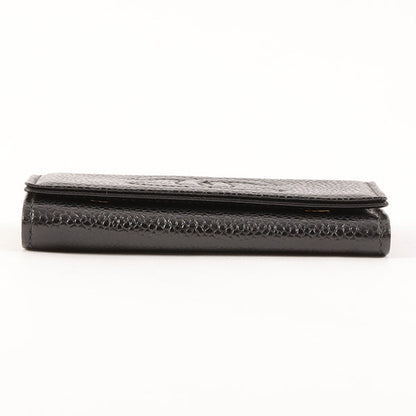 CHANEL Around 1997 Made Caviar Skin Cc Mark Stitch Key Case Black